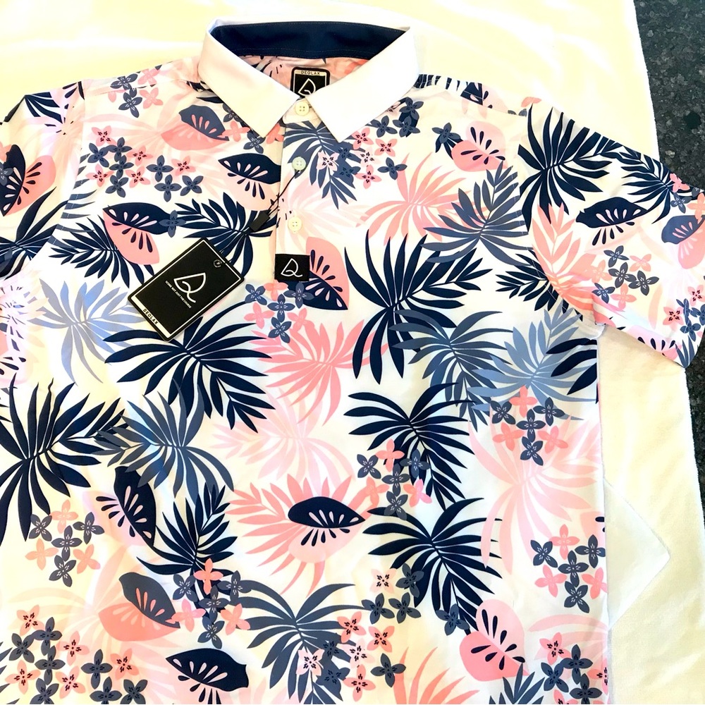 Brand New Deolax Hawaiian style polo with tags